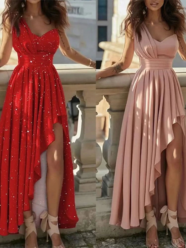 Vestidos de noite femininos, sexy e elegantes, vermelhos, para coquetéis e galas.