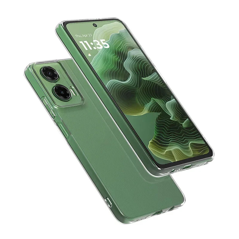Capa transparente e fina de TPU macio para Motorola Moto G35