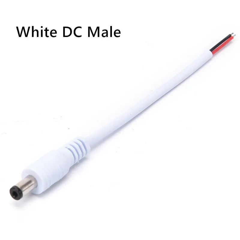 1/5/10 peças Cabo de alimentação DC macho-fêmea Adaptador de conector 5,5x2,1mm