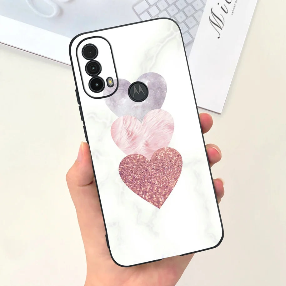 Capa de silicone com estampa de dinossauro para Moto E20 (XT2155 XT2155-1).