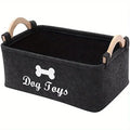 Caixa de feltro para brinquedos de animais de estimação, caixa para brinquedos de cachorro, caixa organizadora - perfeita para órgãos