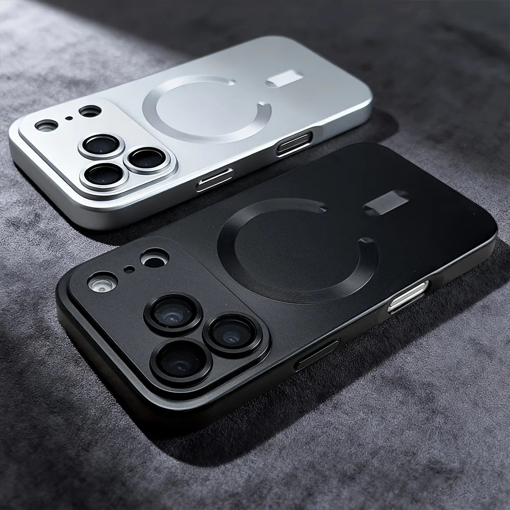 Capa magnética de TPU macio com pintura metálica para iPhone 17 Air 16 E 15