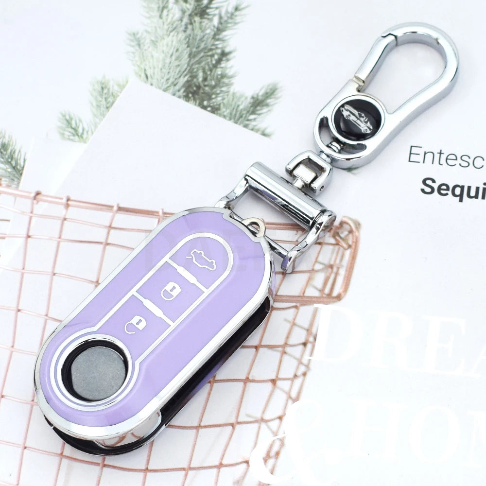 Capa de chave de carro em TPU para Fiat 500 ucato Panda 500L Punto Lancia Musa