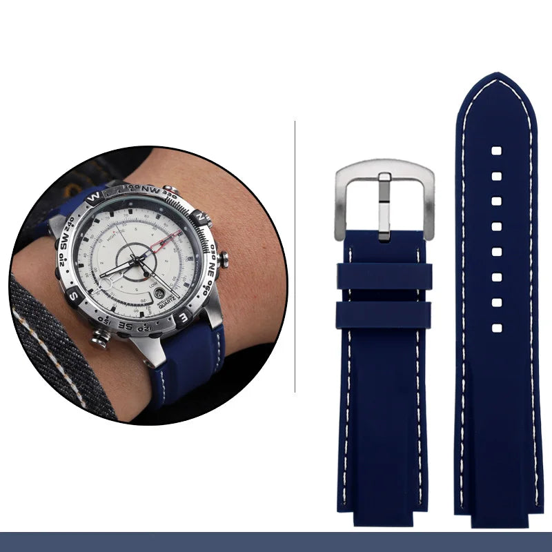 Para Timex E-tide Compass T2N720 T2N721 TW2T76300 Masculino à prova d'água macio
