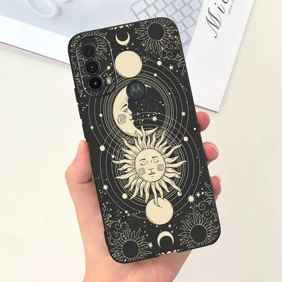 Capa de silicone com estampa de dinossauro para Moto E20 (XT2155 XT2155-1).