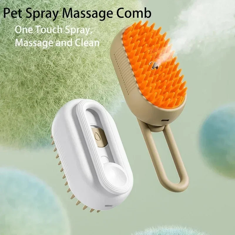 Escova a vapor 3 em 1 para animais de estimação - escova para gatos - vaporizador para gatos - removedor de pelos de animais de estimação…