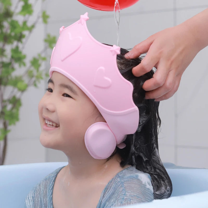 For Kids Ear Protection Safe Children Shampoo Bathing Adjustable Hair Wash Hat Shower Protect Head Cover Baby Shower Soft Cap