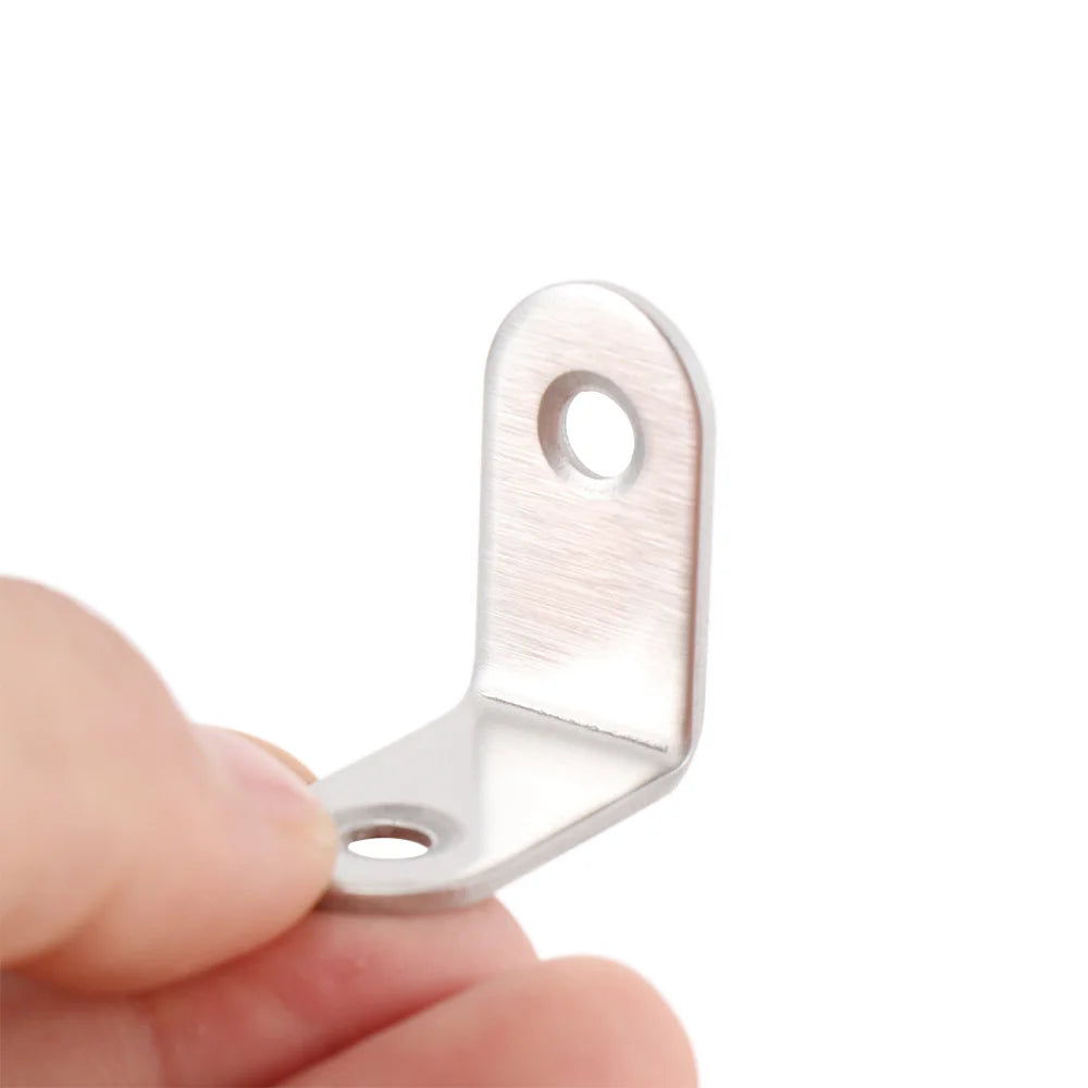 10 peças de cantoneira de aço inoxidável de 20 mm x 20 mm, tipo L, com extremidade arredondada