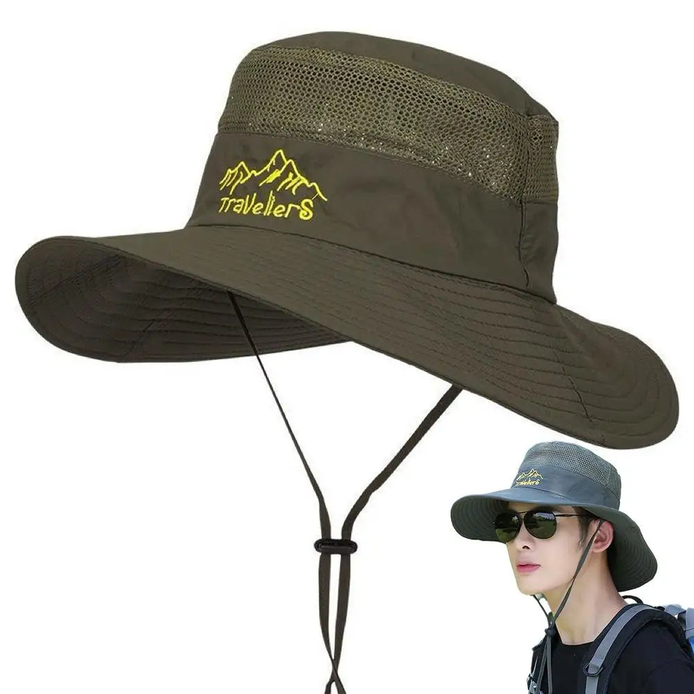 Chapéu de Sol de Aba Larga com Proteção UPF 50+ para Pesca, Unissex, Respirável e Ideal para Caminhadas