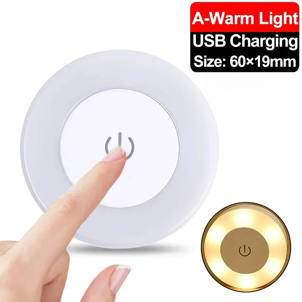 Luz noturna portátil LED recarregável via USB para sala de estar e