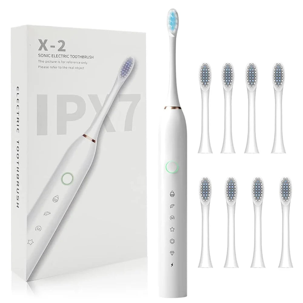 Escova Inteligente IPX7 Com 4 Cabeças Ultrassônicas à Prova Dágua