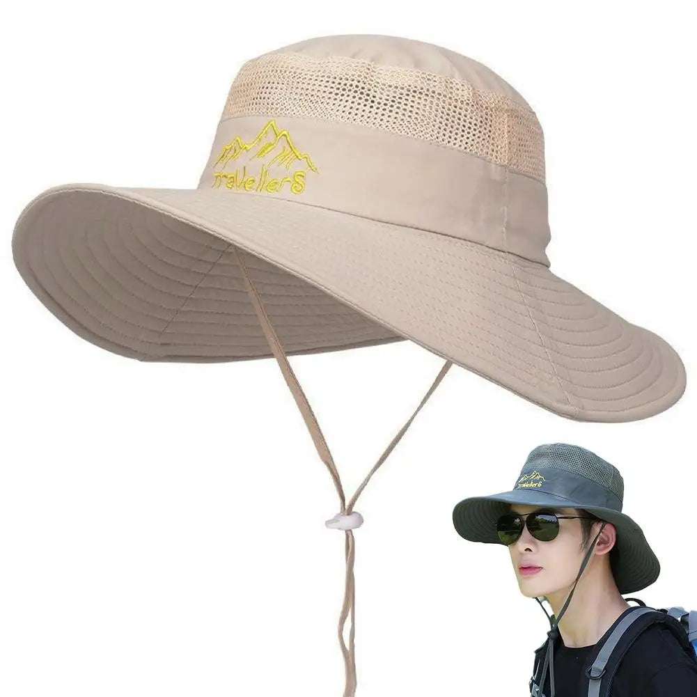 Chapéu de Sol de Aba Larga com Proteção UPF 50+ para Pesca, Unissex, Respirável e Ideal para Caminhadas