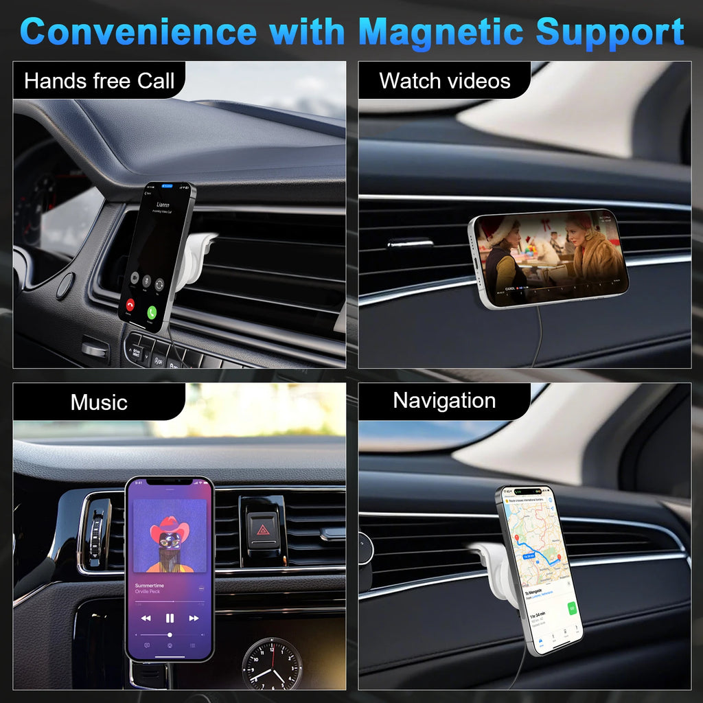 Suporte Magnético com Carregamento Rápido para Carro (15W)