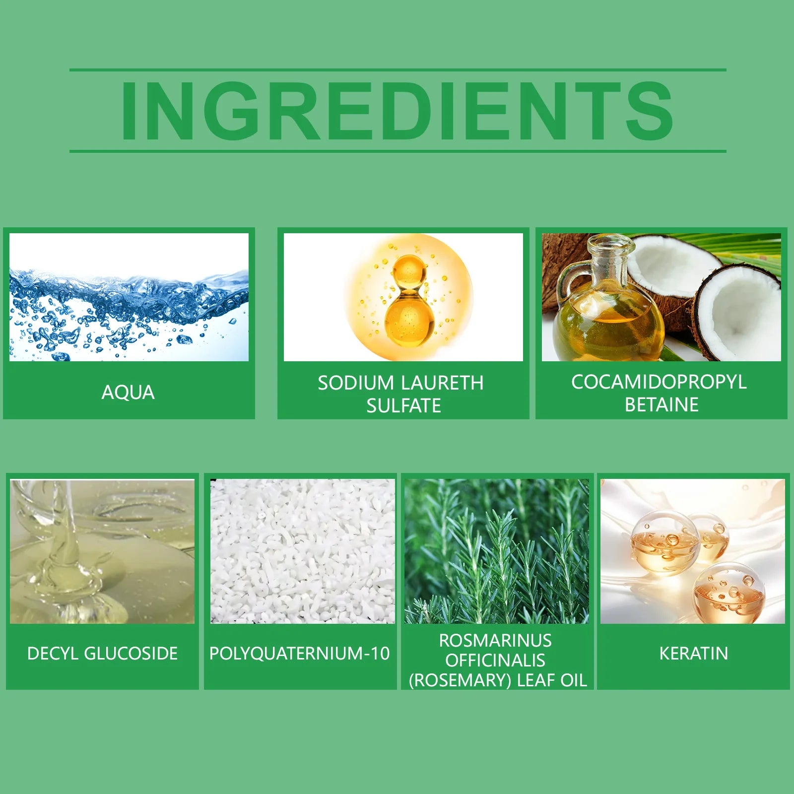 Kit com 3 unidades de Shampoo de Alecrim para Crescimento Capilar, Engrossante, com Queratina Hidrolisada e Cabelos Secos
