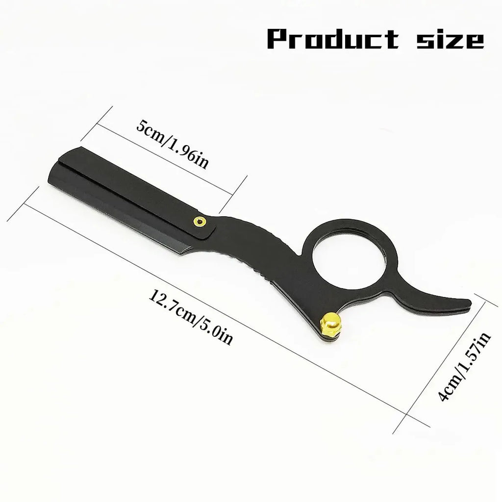 Aparelho de barbear manual para polegar, reto, para barba e sobrancelhas, depilador masculino…