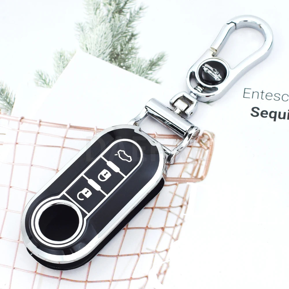 Capa de chave de carro em TPU para Fiat 500 ucato Panda 500L Punto Lancia Musa