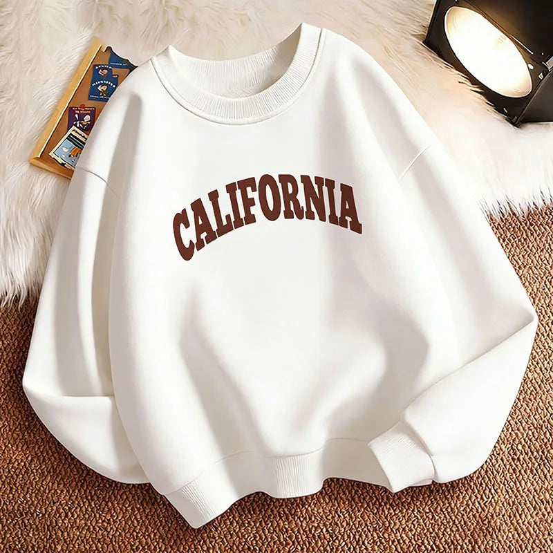 Moletom infantil com capuz e estampa da letra "California"