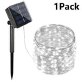 Cordão de luzes LED solares de 7M/12M/22M/32M para caminhos externos