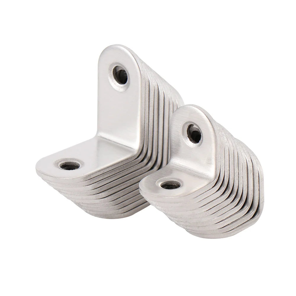 10 peças de cantoneira de aço inoxidável de 20 mm x 20 mm, tipo L, com extremidade arredondada