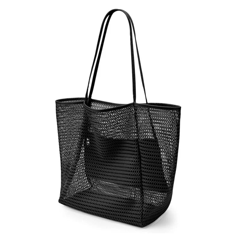 Bolsa de praia dobrável em tela, bolsa de ombro feminina para o verão, ideal para atividades ao ar livre
