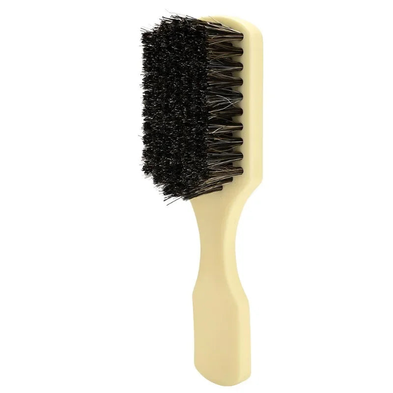 Escova de barba masculina com cerdas de javali, escova de cabelo para salão de beleza, pente para barbear com óleo…