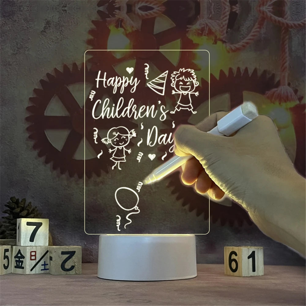 Luz noturna transparente com LEDs luminosos, luz noturna de acrílico luminosa com USB…