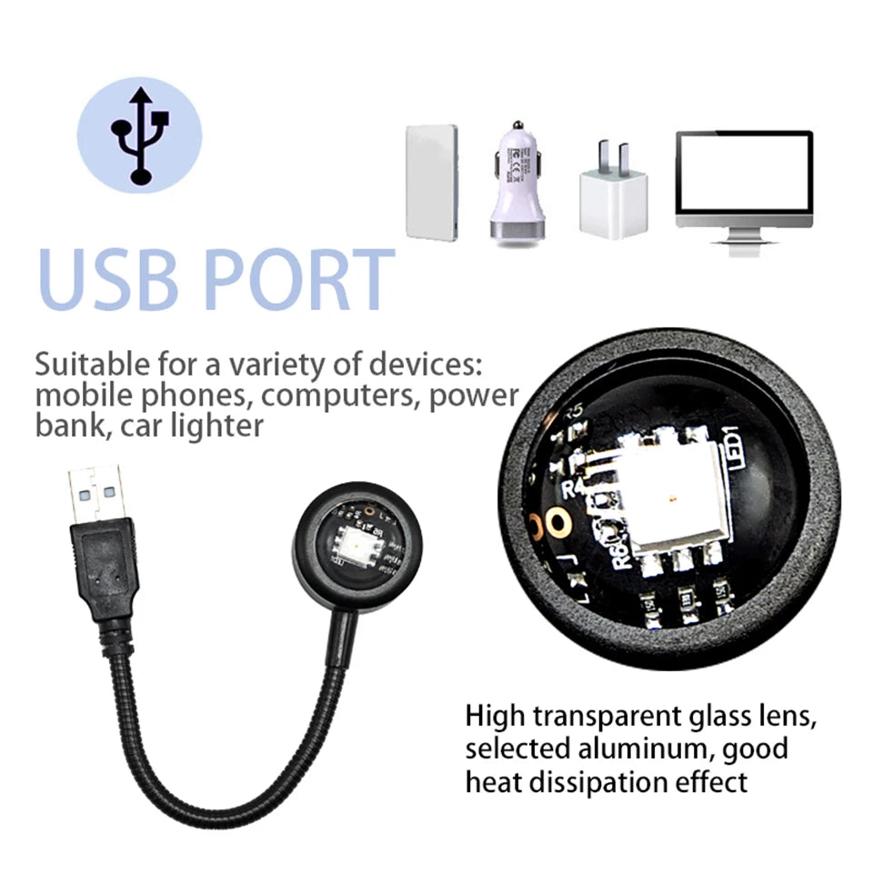 Luminária noturna LED com projetor USB para pôr do sol, decoração de festa de aniversário...