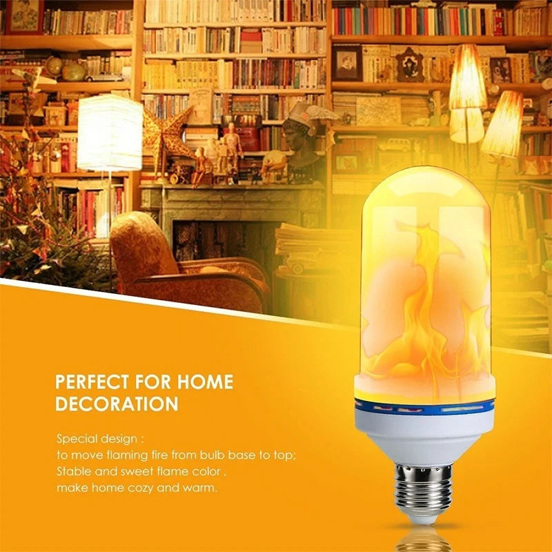 Lâmpada LED E27 com efeito de chama 360° para decoração de festas