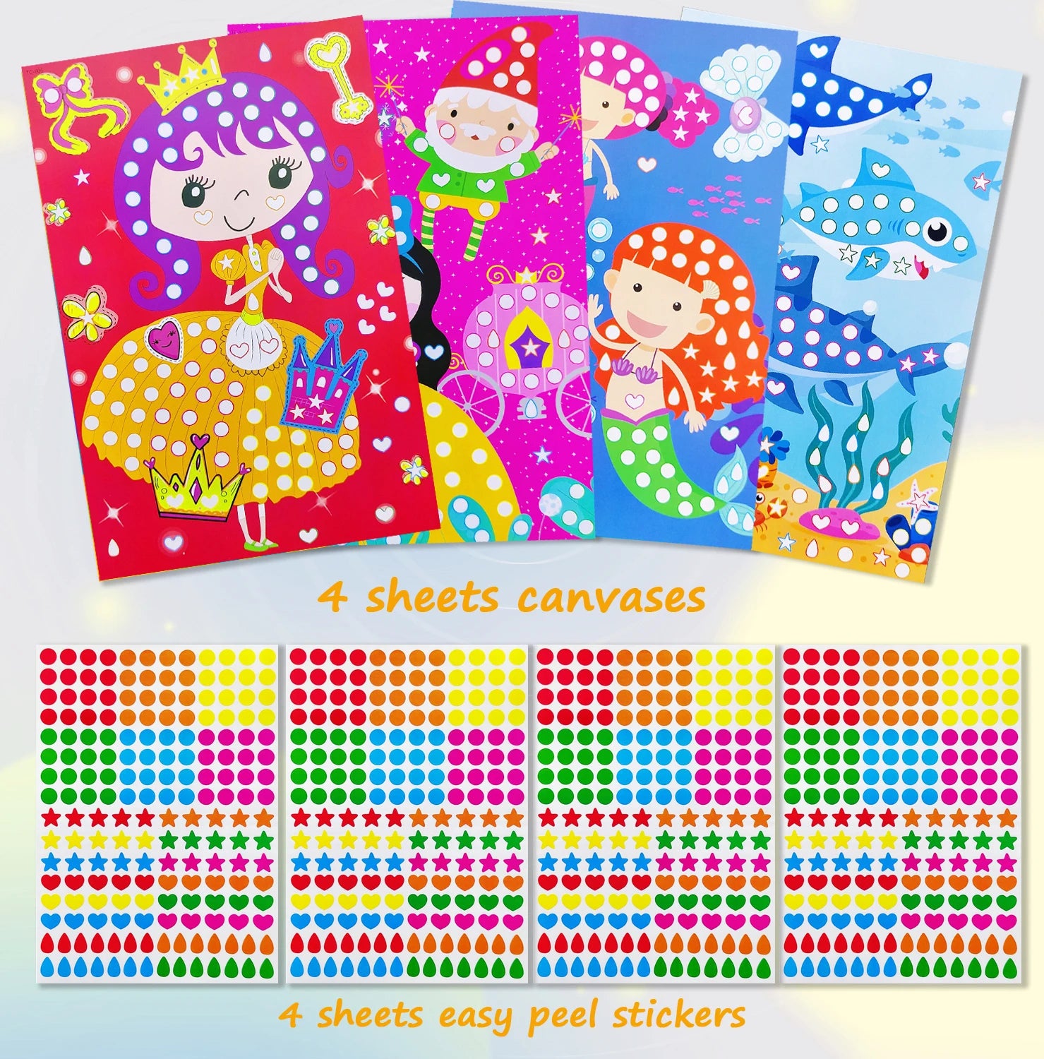 Livro de colorir infantil com pontos para colorir, faça você mesmo, desenho de animais de desenho animado em mosaico