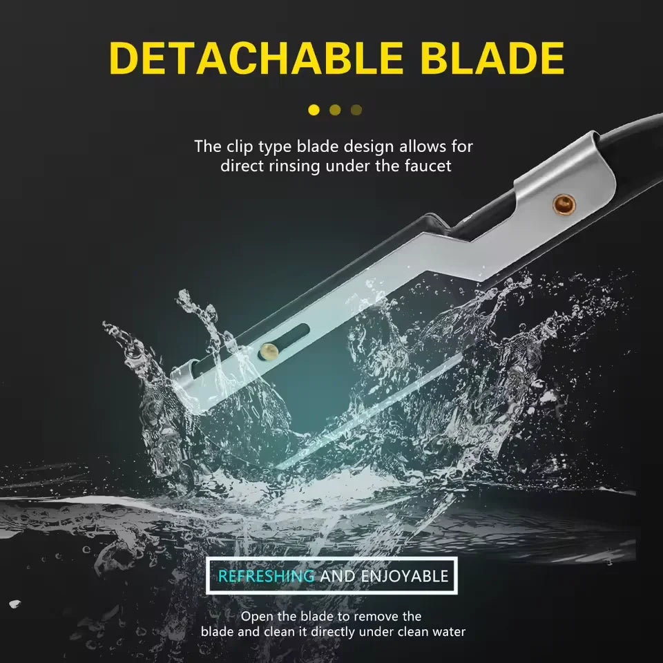 Navalha de barbear masculina, dobrável, para um barbear preciso e rente…