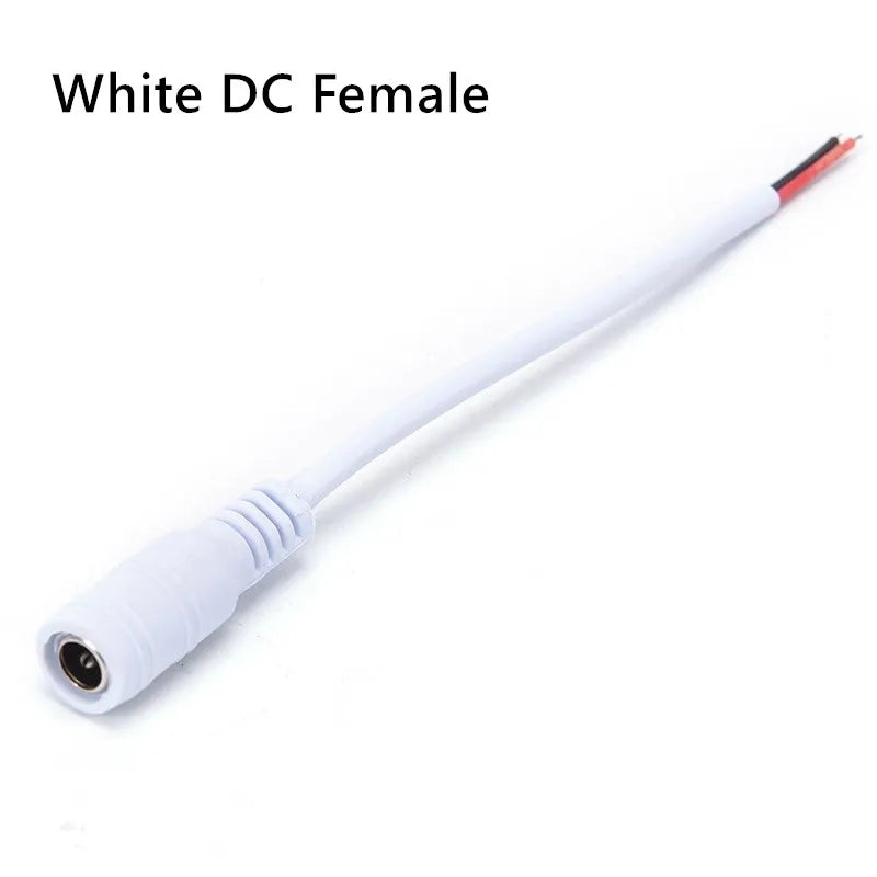 1/5/10 peças Cabo de alimentação DC macho-fêmea Adaptador de conector 5,5x2,1mm