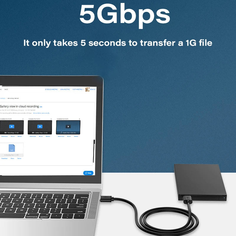 Cabo USB 3.0 curto com conector duplo USB A macho para gabinete de HDD.