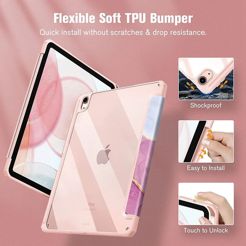 Capa inteligente em PU para iPad Air 4ª e 5ª geração, iPad 10ª geração e iPad Pro de 10,9 polegadas