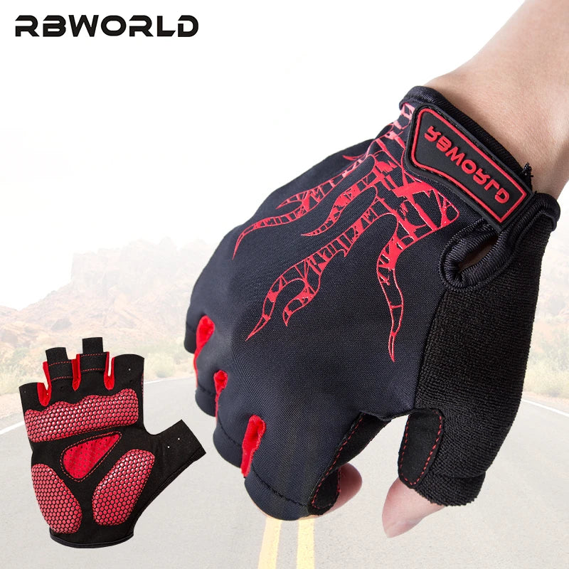 Luvas de ciclismo MTB Motocross masculinas de meio dedo Luvas