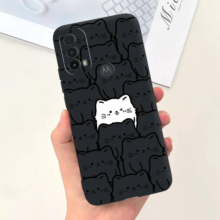 Capa de silicone com estampa de dinossauro para Moto E20 (XT2155 XT2155-1).