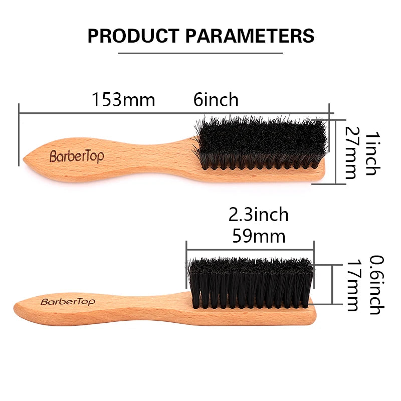 Escova de barba Barbertop Men com cabo de madeira e cerdas macias para limpeza de barba.
