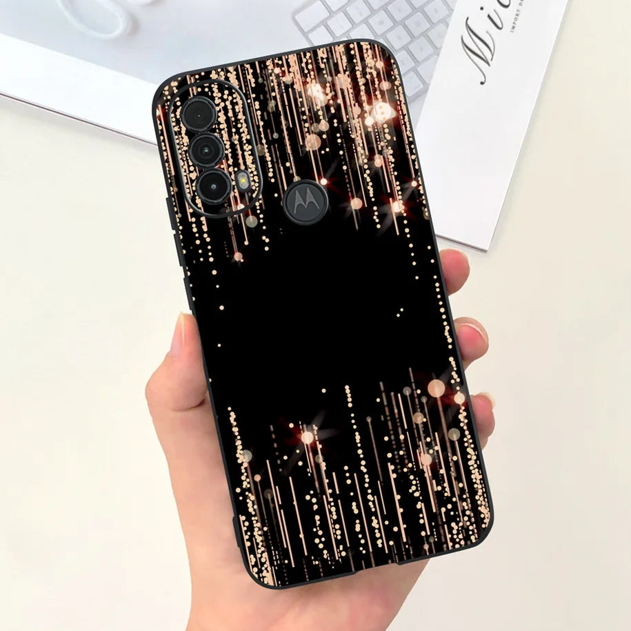 Capa de silicone com estampa de dinossauro para Moto E20 (XT2155 XT2155-1).