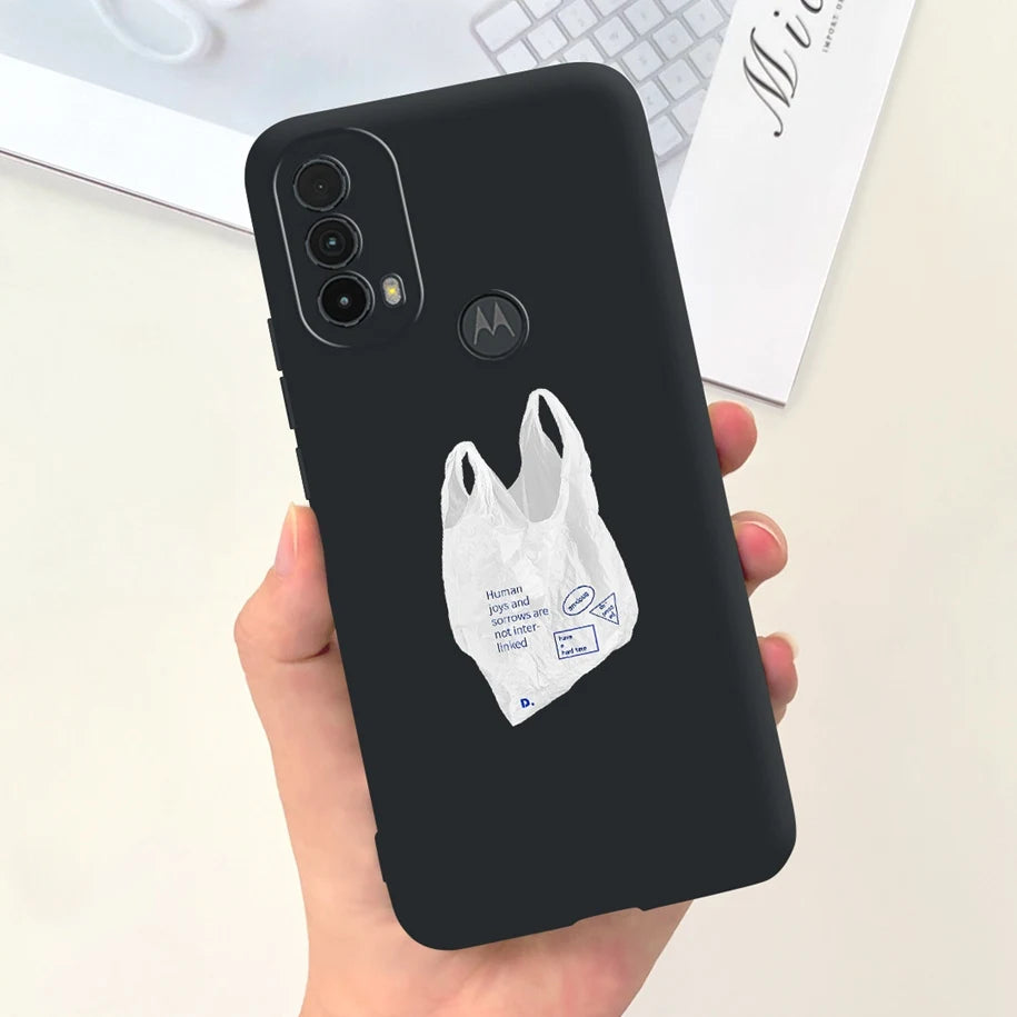 Capa de silicone com estampa de dinossauro para Moto E20 (XT2155 XT2155-1).