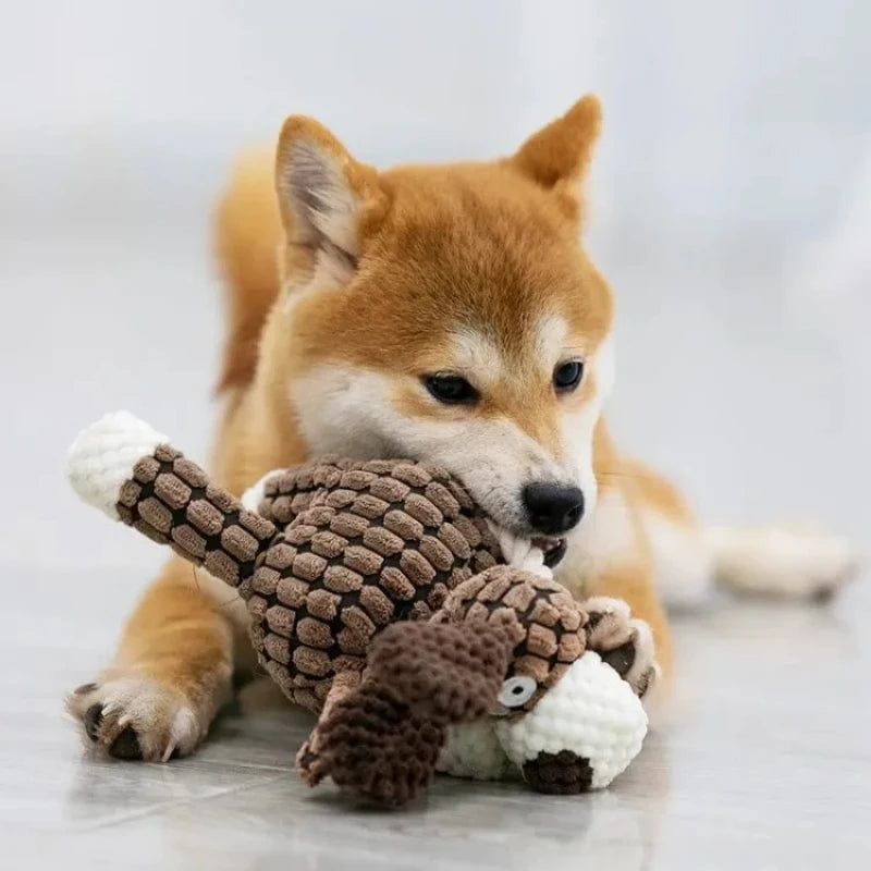 Brinquedo interativo de pelúcia em formato de cachorrinho para treinamento de dentição de cães…