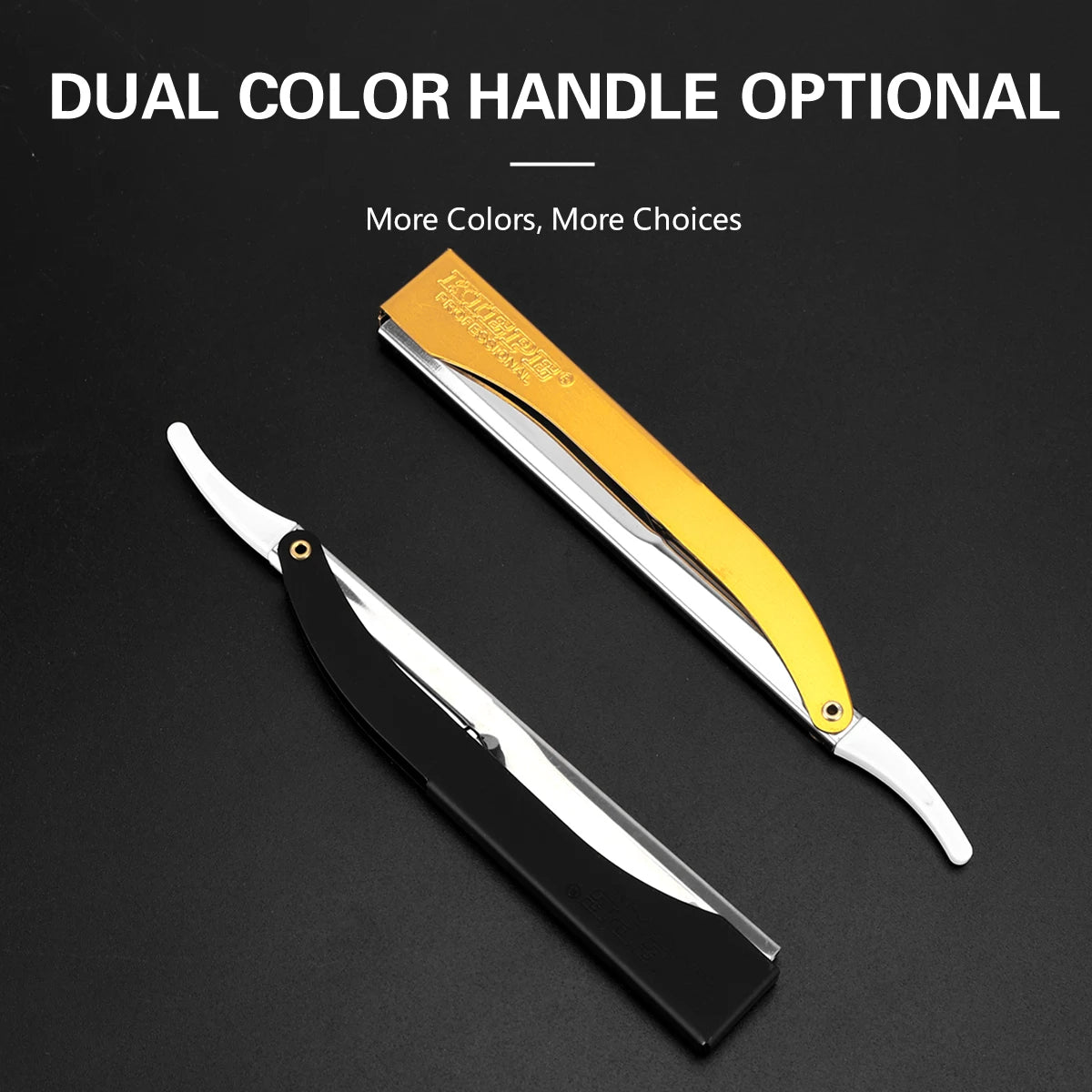 Navalha manual profissional para barbeiro, ideal para cortar cabelo, barba e sobrancelhas.