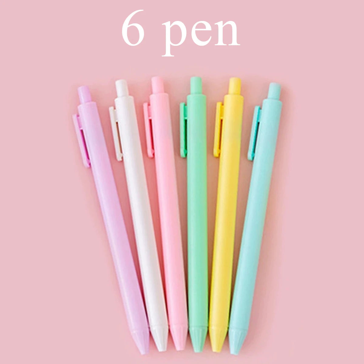 Conjunto de 6/12 Canetas Gel Retráteis com Formato de Macaron, 0,5 mm, Tinta Preta de Secagem Rápida
