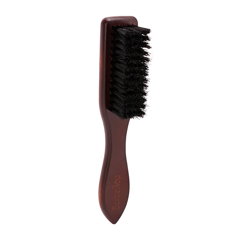 Escova de barba Barbertop Men com cabo de madeira e cerdas macias para limpeza de barba.