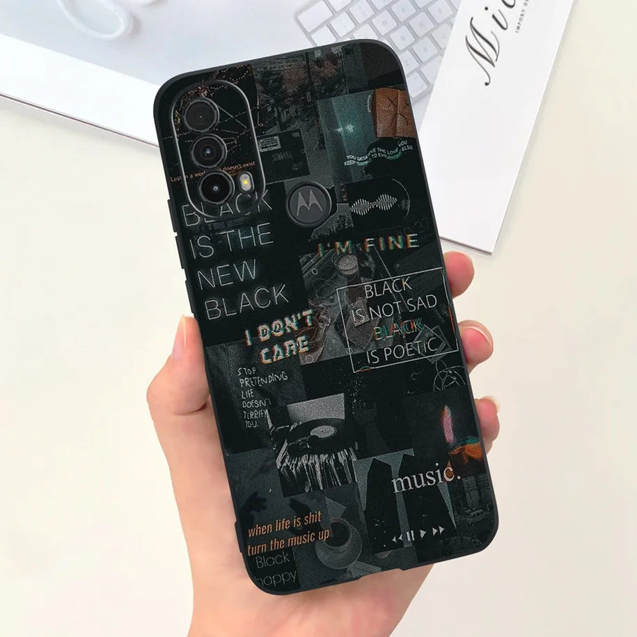 Capa de silicone com estampa de dinossauro para Moto E20 (XT2155 XT2155-1).