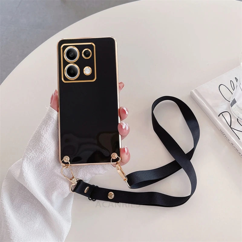 Capa com cordão transversal Poko X6pro M6pro F 6 X 5 para Xiaomi