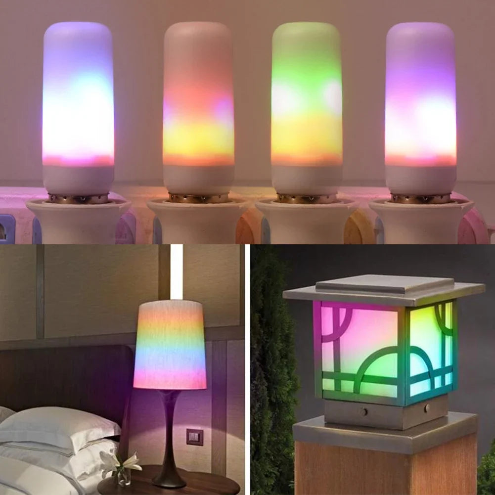 Lâmpada LED com efeito de chama cintilante, simulando fogo aceso, soquete E27/E26.