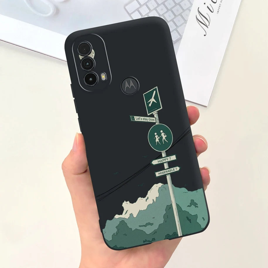 Capa de silicone com estampa de dinossauro para Moto E20 (XT2155 XT2155-1).