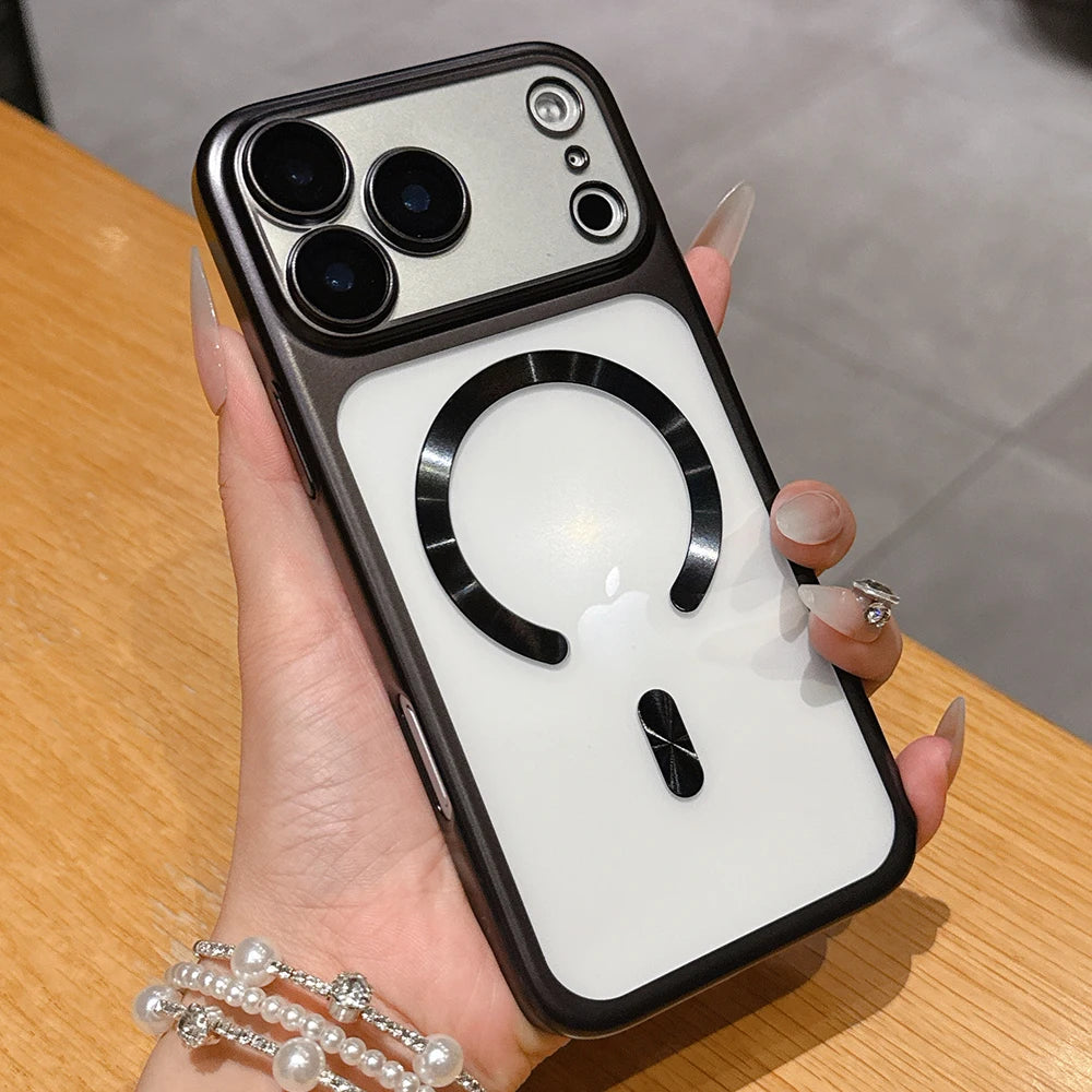 Capa magnética fosca translúcida de luxo para iPhone 17 Pro Max, 17 Pro, 7 e…