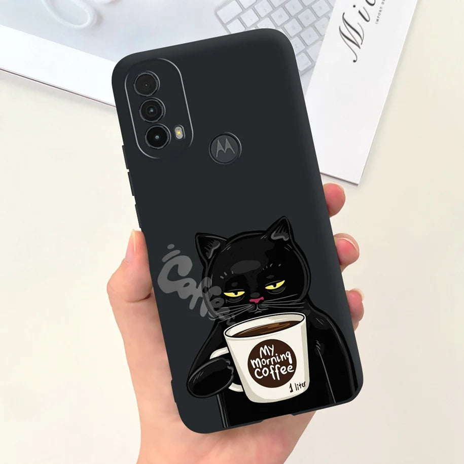 Capa de silicone com estampa de dinossauro para Moto E20 (XT2155 XT2155-1).