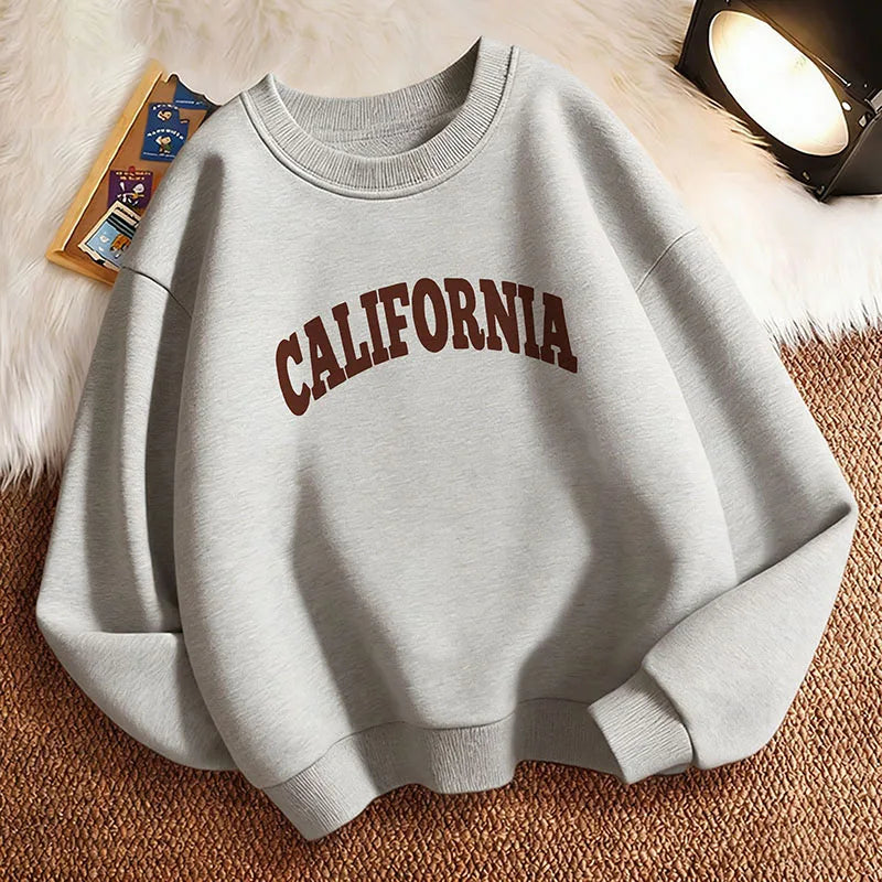Moletom infantil com capuz e estampa da letra "California"