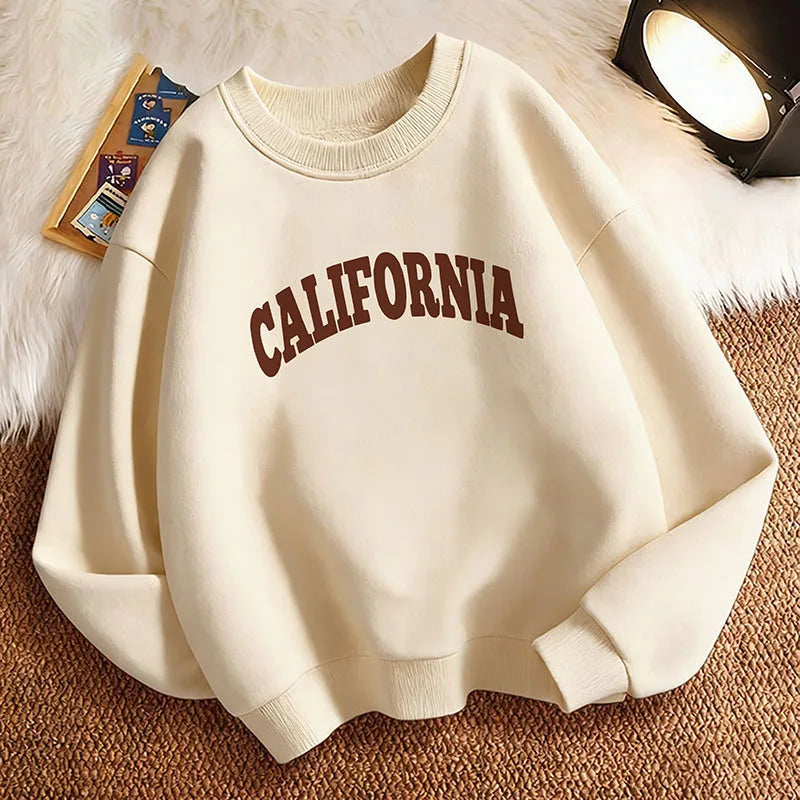 Moletom infantil com capuz e estampa da letra "California"